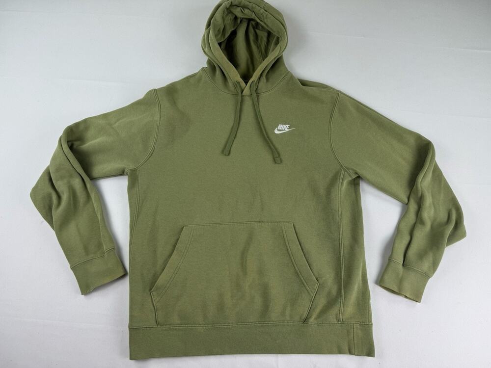 Nike Pullover Hoodie Olive Green Small Swoosh